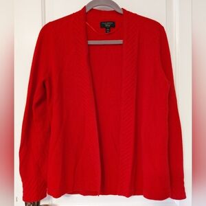 Charter Club Red 100% Cashmere Sweater Cardigan Women's Small